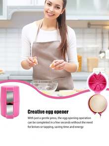 1pc Egg Shell Opener, Kitchen & Dining Easy Peel Separator Handheld Egg Cracker, Multi-Function Egg Cutter Egg Opener And Separator, Easy To Clean Manual Kitchen Separation Tool, Suitable For Cooking Camping Kitchen Tools, Durable And Efficient Household Egg Cracker, Practical Kitchenware | Easy To Clean Material - Multicolor - View 8