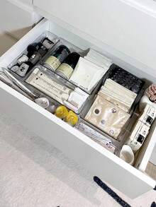 4 Pieces/Set, 87 Pieces/Set, 16 Pieces/Set, 25 Pieces/Set Transparent Pet Desktop Storage Box With Multi-Function Drawer, Kitchen Cosmetic Storage Box For Classifying Daily Items, Decorations, Fall Decorations, Party Decorations, Room Decorations, Home Decorations, Bedroom Decorations, Home Necessities, Must-Have For Back To School Season - Clear - View 7