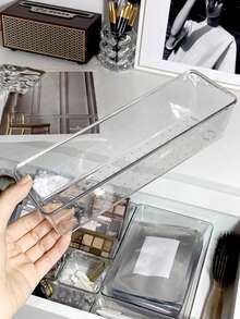 4 Pieces/Set, 87 Pieces/Set, 16 Pieces/Set, 25 Pieces/Set Transparent Pet Desktop Storage Box With Multi-Function Drawer, Kitchen Cosmetic Storage Box For Classifying Daily Items, Decorations, Fall Decorations, Party Decorations, Room Decorations, Home Decorations, Bedroom Decorations, Home Necessities, Must-Have For Back To School Season - Clear - View 8