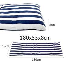 REINO MANSIDI Sun Lounger Cushion PACK OF 1 Assorted Designs 180x55x6cm - Xanh và trắng - Xem 4