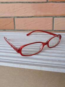 1pc Women's Simple Plastic Frame Non-Prescription Glasses With Square & Rectangular Shape Clear Glasses Accessories Glasses Accessories For Women Business Casual Woman - 紅色 - 查看 5