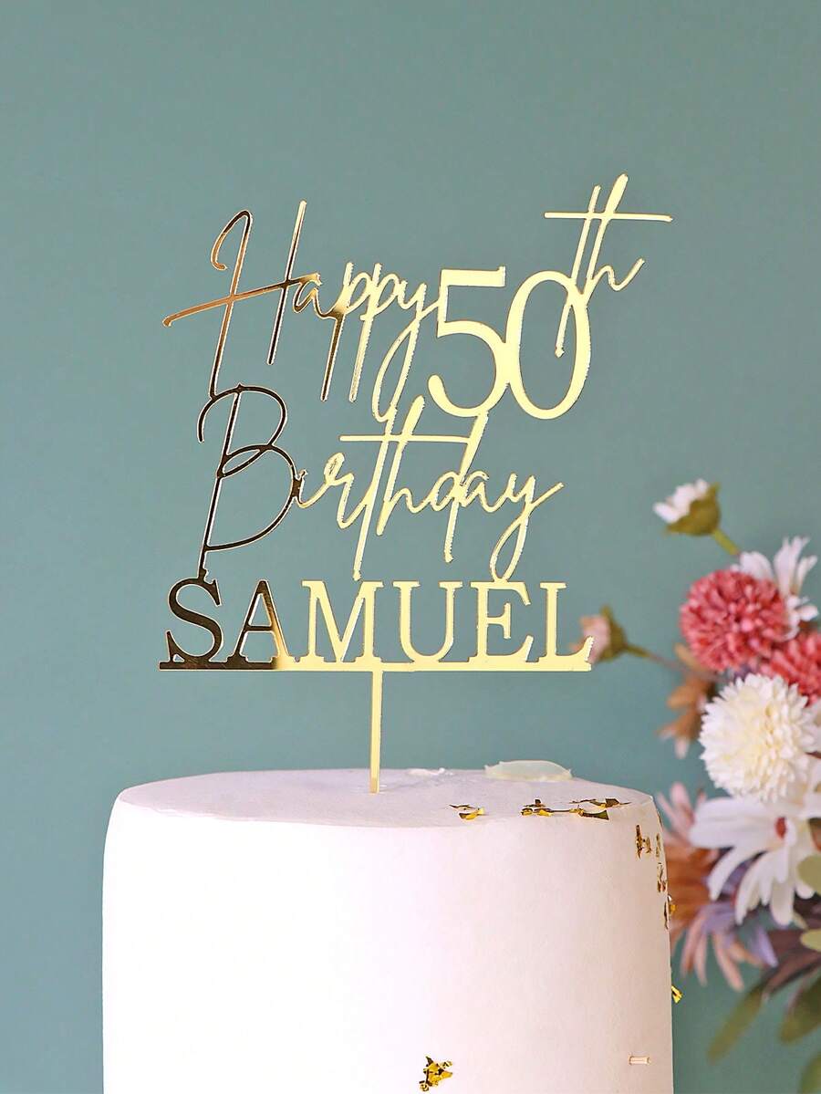 Personalized Name And Age Custom Happy 50th Birthday Anniversary, Fabulous 50, 30th 40th 60th 70th 80th , Multi-Functional, Ornamental, Reusable, Exquisite, Stylish, High-Quality, Colorful, Modern, Custom, Personalized, Unique, Ideal Gifts For Her, Boyfriend, Dad, Girlfriend, Mom, Family, Friends, Tea Room, Home, Garden, Office, For Anniversaries, For Valentine's Day, For Mother's Day, For Birthdays, For Father's Day, For Graduation, For Weddings, For Housewarming,Multi-Functional, Ornamental,Reusable,Exquisite,Stylish,High-Quality,Colorful,Modern,Custom,Personalized,Unique,Ideal Gifts For Him,Ideal Gifts For Her,Boyfriend,Dad,Girlfriend,Mom,Family,Friends,Tea Room,Home,Garden,Office,For Anniversaries,For Valentine's Day,Autumn Home Refresh,Chic Design ,Forever Love, Unique Gift - Multicolor - View 1