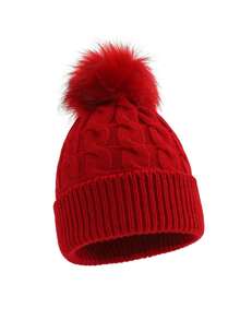 Autumn/Winter Unisex Kids Knitted Beanie Hat, Cute & Versatile