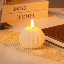 1 pieza de velas decorativas electrónicas, accesorios de decoración de fotos, luces de velas LED simuladas para cumpleaños, graduaciones y bodas. - Beis - Ver 12