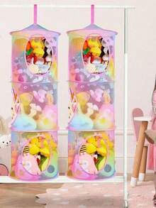 Socks Clothing Storage Net Or Hammock, 1 Piece Hanging Plush Animal Storage 3 Compartments Toy Net Hammock For Plush Animal Storage Net Material Animal Hammock Suitable For Children Girls Room When Not In Use, It Can Be Compressed And Does Not Take Up Storage Space Decoration (Suitable For Small Dolls) Bedroom, Storage Box, Home Storage, Women's White T-Shirt, Women's Black Pants, Women's Winter Clothes, Dresses,