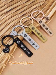 Customized Spotify Keychain, Music Scan Keyring, Personalized Music Gift, Engraved Lyric Keychain, Anniversary Gift, Birthday Gift, Spotify Keychain, Lyric Keychain, Music Lyric Keychain, Engraved Keychain, Customized Keychain, Spotify Code Keychain, Music Keychain, Keychain, Music Gift, Lyric Keychain, Personalized Gift, Music Album Keychain, Spotify Gift - Multicolor - View 1