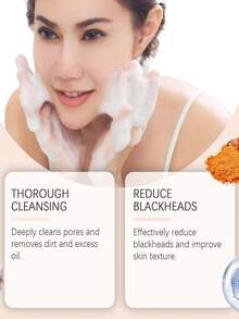 Sữa rửa mặt se khít lỗ chân lông nghệ 100ml, kem làm sạch da mặt với nghệ và axit glycolic, làm sạch dầu thừa, dưỡng ẩm da mà không gây khô căng, giảm mụn đầu đen, cải thiện kết cấu da, làm sáng da, tẩy tế bào chết nhẹ nhàng, mang lại làn da trẻ trung rạng rỡ. - Sữa rửa mặt nghệ se khít lỗ chân lông - Xem 3