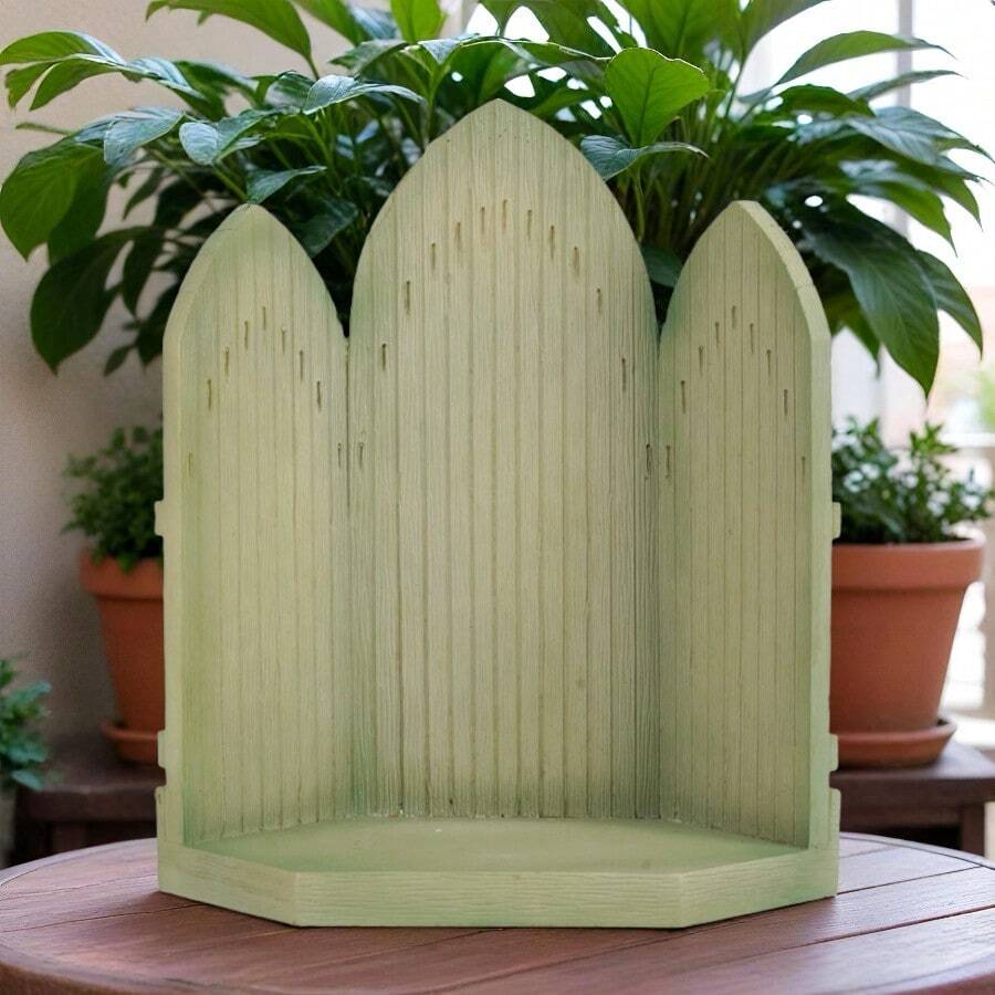 MINGZHANG Christmas Story Temple, Hand-Painted Birth Background, Suitable For Background Decoration Of Christmas Ornaments, Miniature Ornaments Of Jesus' Birthplace, Home Desktop Garden Decoration Sculpture, Special Gift For Christmas Party - 橄欖綠 - 查看 1