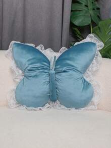 1 chiếc gối ném hình bướm nhung màu hồng, đệm mềm mại, thích hợp cho ghế sofa và bộ đồ giường, quà tặng hoàn hảo cho ngày lễ tình nhân, đám cưới, kỷ niệm, sinh nhật, quà tặng đám cưới, trang trí đám cưới, trang trí lãng mạn mùa thu, Halloween, trang trí Giáng sinh - Dải ruy băng màu xanh - Xem 7