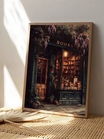 1pc Wizards Bookstore Poster Dark Academia Art Antique Vintage Magical Library Wall Art Rustic Aesthetic Wall Art, Vintage Bookstore Print, Old Library Painting, Dark Academia Reading Nook Decor