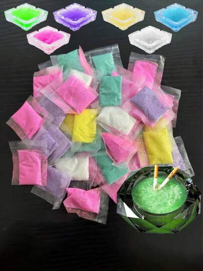 50/10 件烟灰缸沙、水晶沙除臭凝胶、一次性灭火器、烟灰缸沙、吸烟配件、家居饰品、家庭和办公室清洁产品、除灰解决方案、紧凑设计、易于使用、烟灰缸灭火沙、即时除臭剂和空气净化器