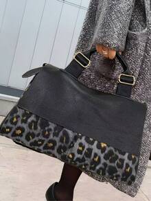 Túi xách cá nhân hóa thời trang Y2K dành cho nữ, túi đeo vai họa tiết da báo phong cách Punk đường phố với nhiều ngăn và dây đeo vai có thể tháo rời. Ví nữ hoàn hảo cho sử dụng hàng ngày, tiệc mua sắm, đi làm và là một món quà thời trang hoàn hảo cho kỳ nghỉ. - Xám - Xem 2