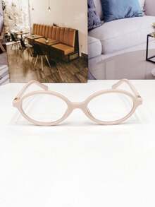Women's Eyeglasses Frame Luxury Oval Frame  Lens Fashion Europe - 淺粉色 - 查看 2