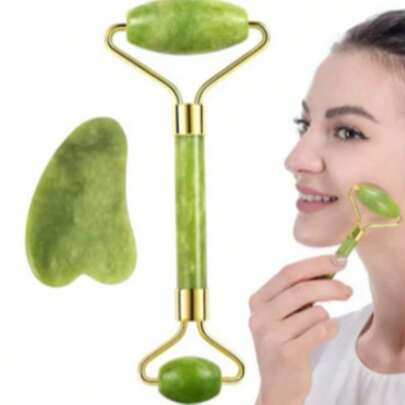 Rolo pedra de Jade placa gua sha massagem facial anti ruga -facíal massage roller