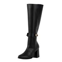 Bota Larga Alta para mujer Comoda Ligera Juvenil Kuali Shoes - Negro - Ver 5