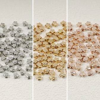 200pcs CCB Heart Star Spacer Beads For DIY Jewelry Making, Bracelet, Necklace, Accessories