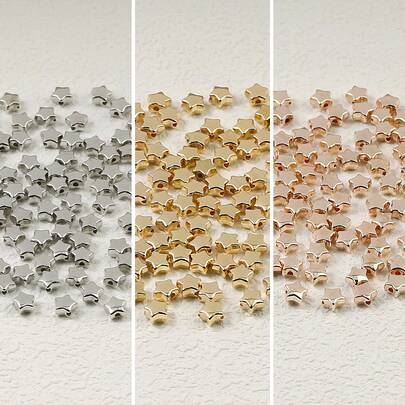 200 颗 CCB 心形星形隔珠，适用于 DIY 珠宝制作、手链、项链、配饰