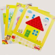 2/5/10/20 Stücke zufällige DIY Knopf Kunst Aufkleber, Bastelmaterial für Kinder, Kreatives Knopf Malen für Kinder von 3-6 Jahren, Lernspielzeug, Geschenk zum Lehrertag, Förderung der Hand-Augen-Koordination & Eltern-Kind-Interaktion