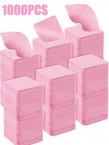 Lint Free Nail Wipes, Nail Polish Remover Pads Eyelash Extension Wipes, Soft Non-Woven Acetone Nail Polish Remover Pads Nail Wipes For Nail Prep And Gel Polish Remover - Pink - View 2