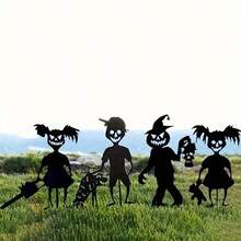 1pc Halloween Ghost Zombie Metal Garden Yard Stake Decor, Outdoor Spooky Halloween Decoration,Christmas - Black - View 2