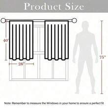 2 Panels  Bathroom Curtains Window Short,Small Window Curtains Treatments For Kitchen,Navy Blue And White - Colorful - View 2