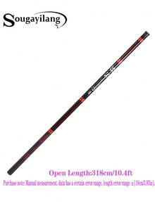 SOUGAYILANG Basic/Lightweight Portable Carbon Fiber Fishing Rod, Stream Rod, Short Section Rod - Red - View 14