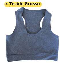 Kit 5 Gym Top Fitness Fashion Plus Size Reinforced High Support - 2 Đen/ 3 Xám - Xem 3