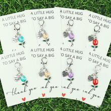 4pcs/8pcs Mini Daisy Keychains,Tulip Keychain,With "A LITTLE HUG" Thank You Cards, Flower Keychain, Ideal For Friendship Gifts, Back-To-School Gift,Teacher Appreciation Gift,Perfect Gift For Friends And Family & Daily Key/Bag Accessories,Suitable For Men And Women.