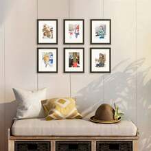Modern Black Picture Frame Set Of 5 – Lightweight Gallery Wall Frames With Mat For Photos 8x10, 11x14, 12x16, 16x20, 18x24 – Decorative Plastic Frames For Home & Office - 黑色 - 查看 2