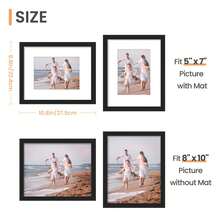 Modern Black Picture Frame Set Of 5 – Lightweight Gallery Wall Frames With Mat For Photos 8x10, 11x14, 12x16, 16x20, 18x24 – Decorative Plastic Frames For Home & Office - 黑色 - 查看 5