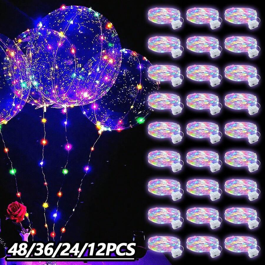 48 Pack Fairy Lights Battery Operated - 7ft 20 Led Twinkle Lights 3 Modes, Bulk Mini String Lights Waterproof For Mason Jars Vases DIY Party Wedding Decoration Christmas - 彩色光 - 查看 1