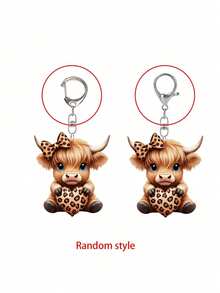 高地牛亚克力包挂饰、豹纹爱心亚克力车挂饰、可爱卡通小牛钥匙扣包挂饰、龙虾扣挂饰、可爱牦牛豹纹爱心图案挂饰、耳机挂饰、手机壳挂饰——非常适合挂在车钥匙、背包和手提包上。也是母亲节、教师节、万圣节、圣诞节等节日的绝佳礼物。 - 彩色 - 查看 8