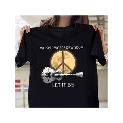 T-shirt Whisper Words Of Wisdom Let It Be, abbigliamento autunnale da donna, maglietta Wisdom, maglietta Hippie, maglietta Peace, t-shirt casual giroc