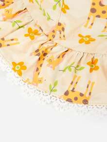 Balabala Baby Sun Hat Floral Brim Cute Fashionable Sun Protection - Yellow-green Hue - View 4