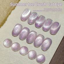 XEIJAYI 1PC 10ml Cat Eye Nail 2025 Holographic Nail Art Reflective Cat's Eye Magnetic Nail Gel Soaking UV LED Gel Salon Female Nail Art Tools Fashion Nail Gel - 紫色 - 查看 5