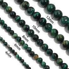 1 件天然绿虎眼石圆珠，多种尺寸珠子，复古闪亮绿色珠宝制作 DIY 珠子，适用于手链、项链、珠宝工艺品、装饰品、吊坠、批发珠子 - 綠色 - 查看 5