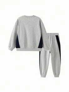 Balabala Boys 2 Pieces Set 2025 Fall New Sporty School Outfit - Light Gray - View 2