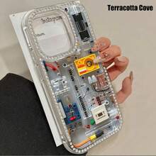 Linienstruktur doppelseitige diamantbesetzte 3-in-1 Handyhülle, geeignet für iPhone16promax, 16 15pro 14 14 Plus/14 Pro Max 13 13 Pro 12Pro 11pro Promax Serie.Anti-Rutsch und fleckenresistente weiche Hülle, geeignet für Männer und Frauen mit Diamantverzierung - Pink - Übersicht 6