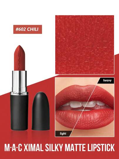 MAC Ximal İpeksi Mat Ruj 602 CHILI, Kalıcı Renk, Lüks Pürüzsüz ve Besleyici Doku, Nemlendirici ve Pürüzsüzleştirici Formül, Çarpıcı Pigmentasyon, Makyaj Tutkunları İçin İdeal, İş, Günlük, Resmi Etkinlikler ve Kutlamalar İçin Mükemmel