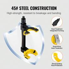 Strut Spring Compressor Set, Macpherson Strut Spring Compressor Kit, Interchangeable Fork Strut Coil Extractor Remover Tool, With Yellow Protective Sleeve And Carrying Case - Black - View 5