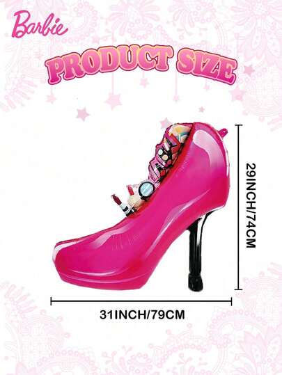 Mattel Set de 3 globos con diseño de auto de Barbie con licencia oficial, de color rosa intenso, con decoración de dibujos animados lindos y tema de princesa para fiestas, cumpleaños, bodas y Navidad