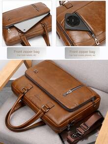 WEIXIER 公文包托特包，男士手提包，多口袋轻便便携休闲简约男包，时尚通勤包，新款商务旅行过夜包，适合出差、购物、旅行、运动、上学、通勤正式/商务正式