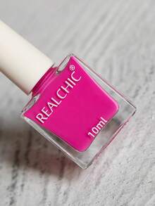 REALCHIC 10ml/件，亮粉色指甲油，水性普通指甲油，快干，持久，可撕，女士和女孩美甲艺术，节日礼物，春夏指甲 - 玫紅色 - 查看 4
