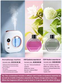 جهاز نشر العطور المنزلي، جهاز أروماثيرابي قابل للشحن، رذاذ أروماثيرابي كهربائي قابل للتثبيت على الحائط، مع إضاءة محيطة ملونة. يحتوي على 5 أوضاع عمل قابلة للتعديل و6 روائح أروماثيرابي للاختيار منها. الروائح طازجة وطبيعية، ويمكن وضعه في غرفة النوم أو غرفة المعيشة أو المكتب أو الحمام