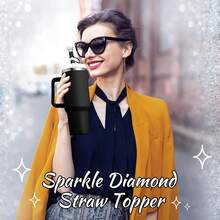 4 Stücke Zubehör-Set für Becher, Diamant-Strohhalm-Abdeckkappe, Glitzer-Silikonhülle für Becher, Silikonanhänger für Strohhalme, Diamant-Herz-Anhänger mit Bommel-Schlüsselanhänger, für Outdoor-Aktivitäten, Valentinstag