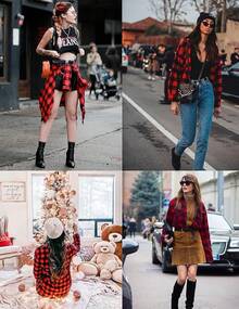 Women's Long Roll Up Sleeve Cotton Flannels Plaid Shirts Classic Fit Button Down Shirt Blouses With Pockets