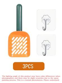3PCS Hole Spacing Cat Litter Scoop Set With 2 Transparent Plastic Hooks Pet Garbage Cleaning Tool Suitable For Small Spaces, Cat Shovel And Handle With Dual Color Elements Can Be Used For Christmas Gifts. Large Shovel Face With Comfortable Grip Material: PP