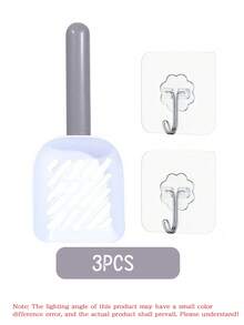 3PCS Hole Spacing Cat Litter Scoop Set With 2 Transparent Plastic Hooks Pet Garbage Cleaning Tool Suitable For Small Spaces, Cat Shovel And Handle With Dual Color Elements Can Be Used For Christmas Gifts. Large Shovel Face With Comfortable Grip Material: PP