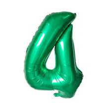 40 Inch Green Number Balloon 4, Large Number Foil Balloons Mylar For Girl Boy Birthday Party Celebration Decorations Supplies, Digital Balloons For Wedding Anniversary Events Decorations