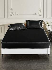 2/3 件套奢华缎面床笠套装、床上用品、丝滑触感床垫保护套（无填充物）、适用于卧室的亲肤舒适床笠、纯色缎面床笠套装、凉爽透气的床上用品、柔软丝滑的极简主义风格床单、适用于大号双人床、特大号双人床、全尺寸、可机洗、1 件床垫套和 1/2 件枕套、完美的节日礼物、秋季装饰、房间装饰、返校、学校用品